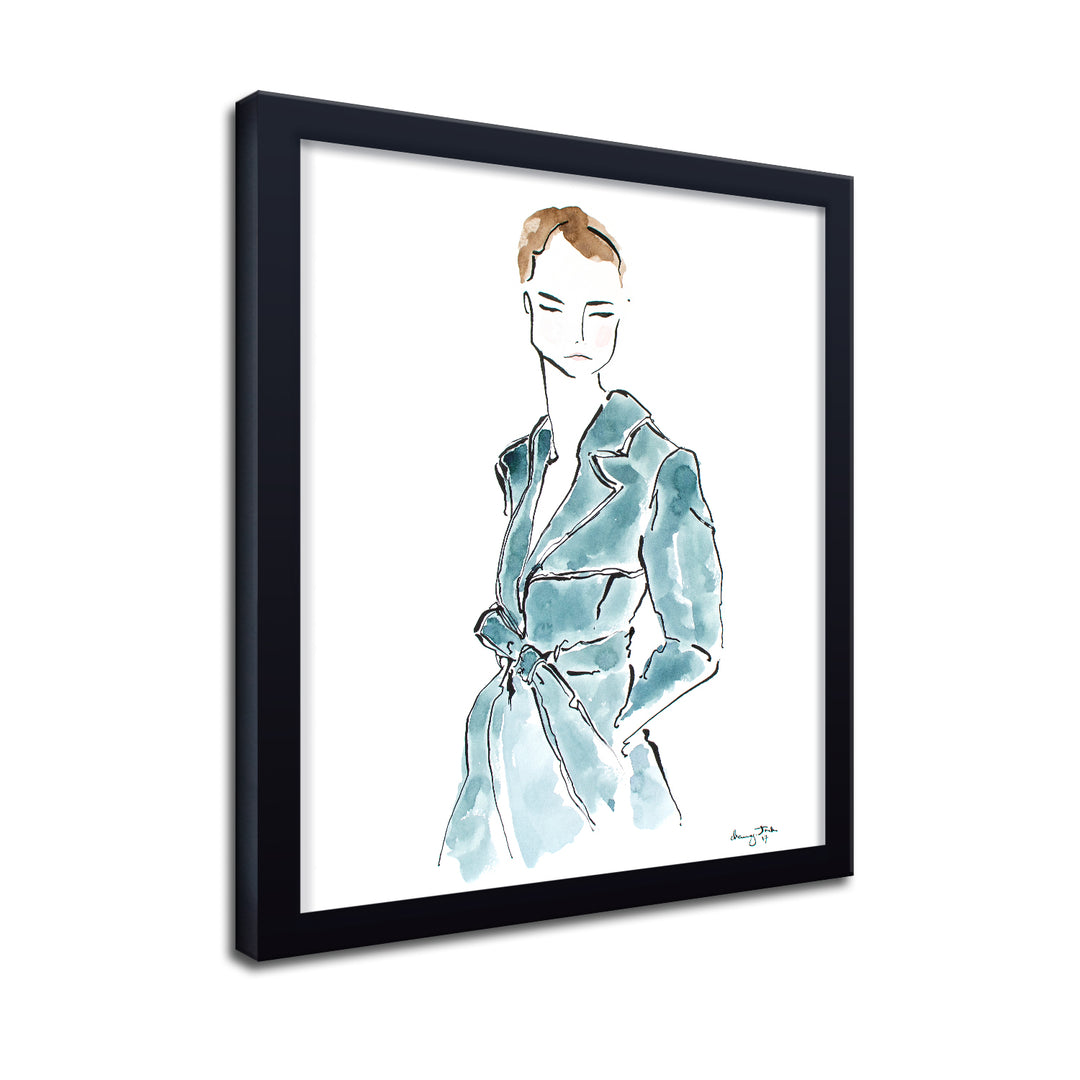 'Blue Trench' Framed Print Wall Art