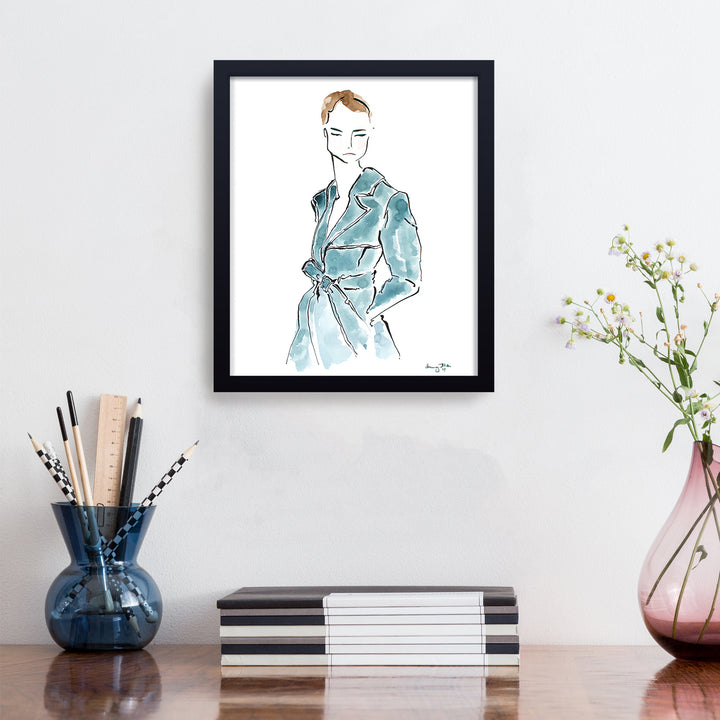 'Blue Trench' Framed Print Wall Art
