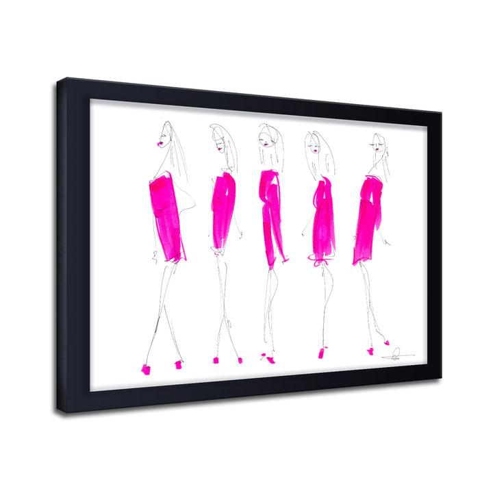 'Five In Fuchsia' Framed Print Wall Art