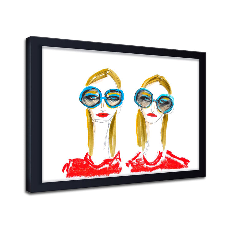 'Babes In Blue Sunnies' Framed Print Wall Art