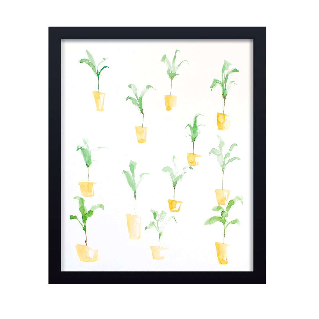 'Yellow Pots' Framed Print Wall Art