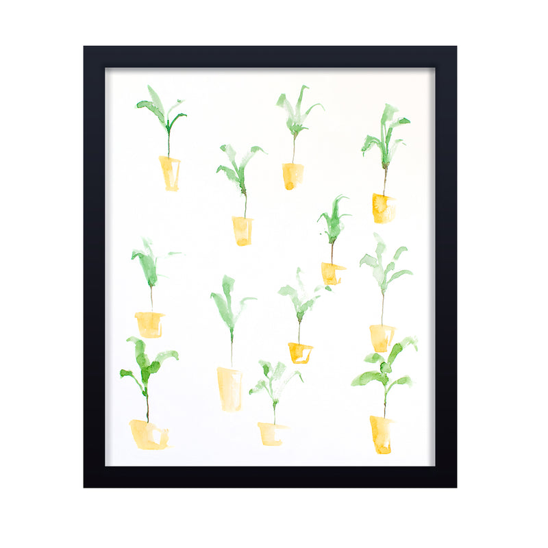 'Yellow Pots' Framed Print Wall Art