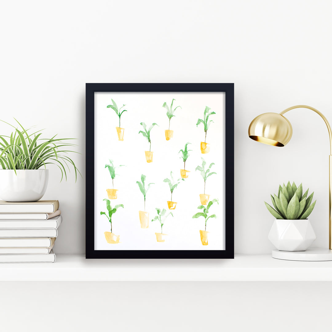 'Yellow Pots' Framed Print Wall Art