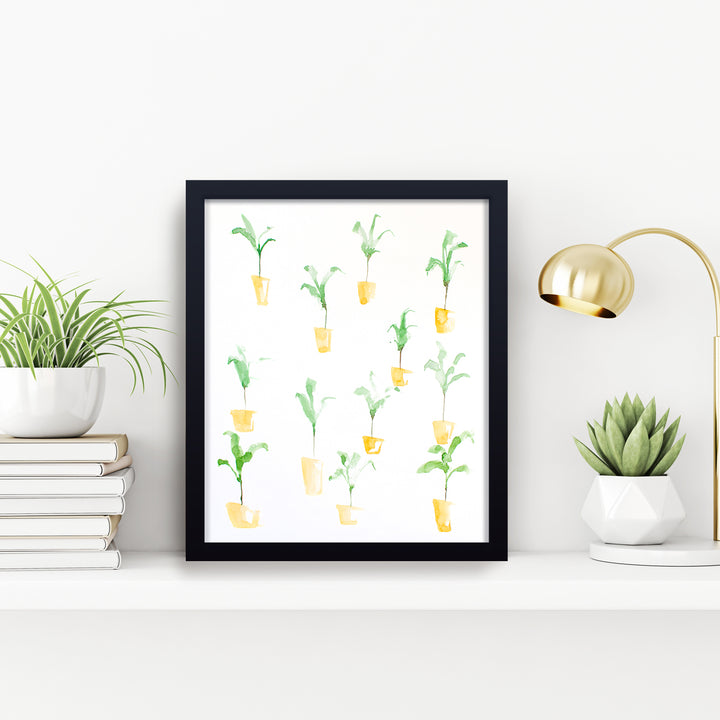 'Yellow Pots' Framed Print Wall Art