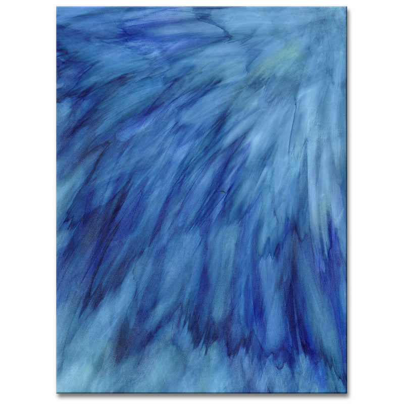 Blue Feathers' Wrapped Canvas Wall Art