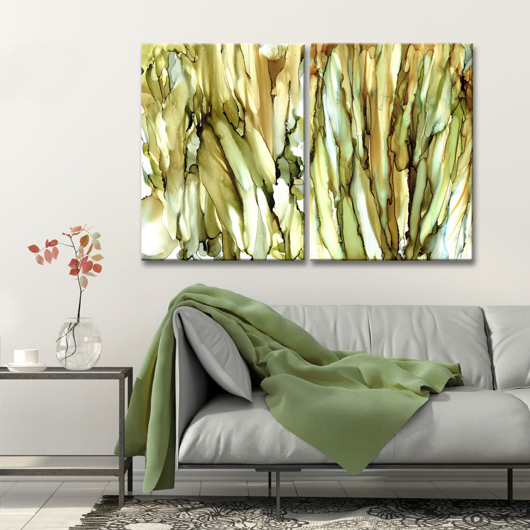 Puddles & Cattails' 2 Piece Wrapped Canvas Wall Art Set