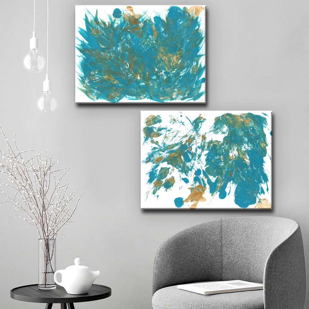 Feathers I/II' Wrapped Canvas Wall Art Set