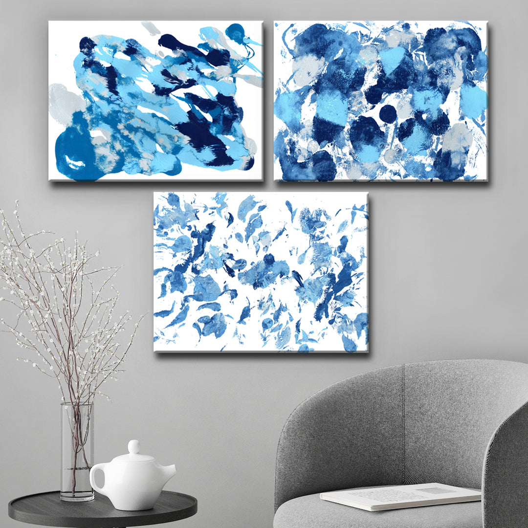 Rainy Moves I-III' Wrapped Canvas Wall Art Set