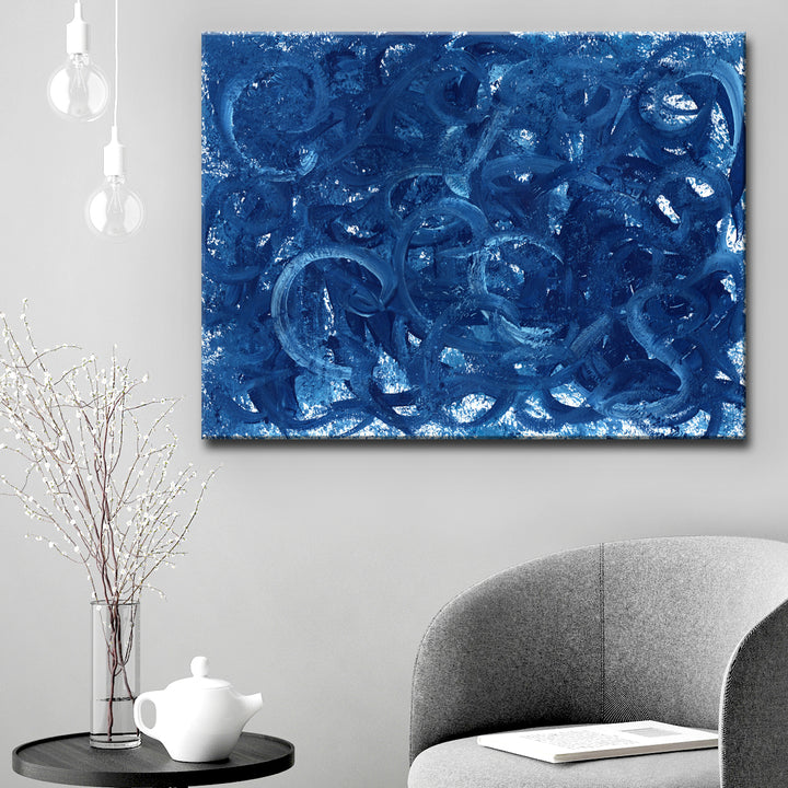 Blue Waves' Wrapped Canvas Wall Art