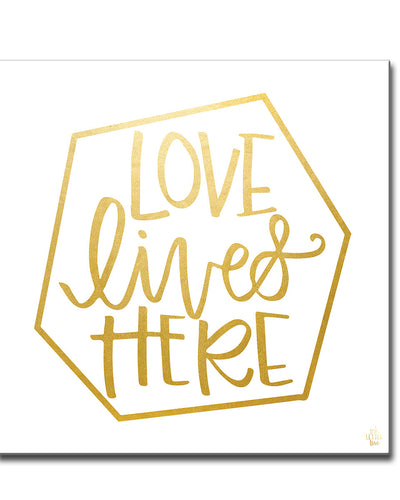 'Love Lives Here' Wrapped Canvas Wall Art