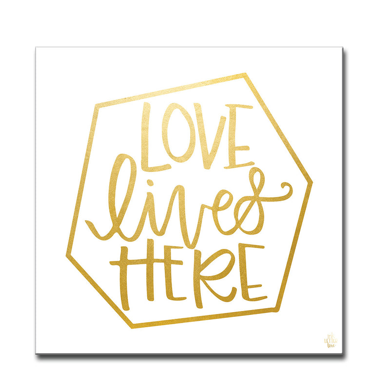 'Love Lives Here' Wrapped Canvas Wall Art