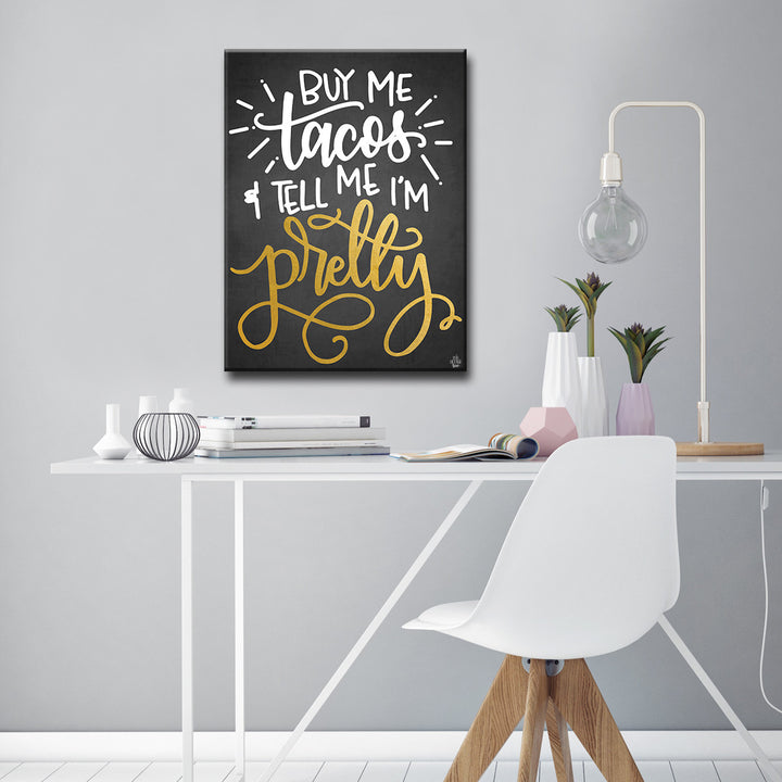 'Buy Me Tacos' Wrapped Canvas Wall Art