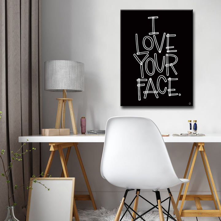 'I Love Your Face' Wrapped Canvas Wall Art