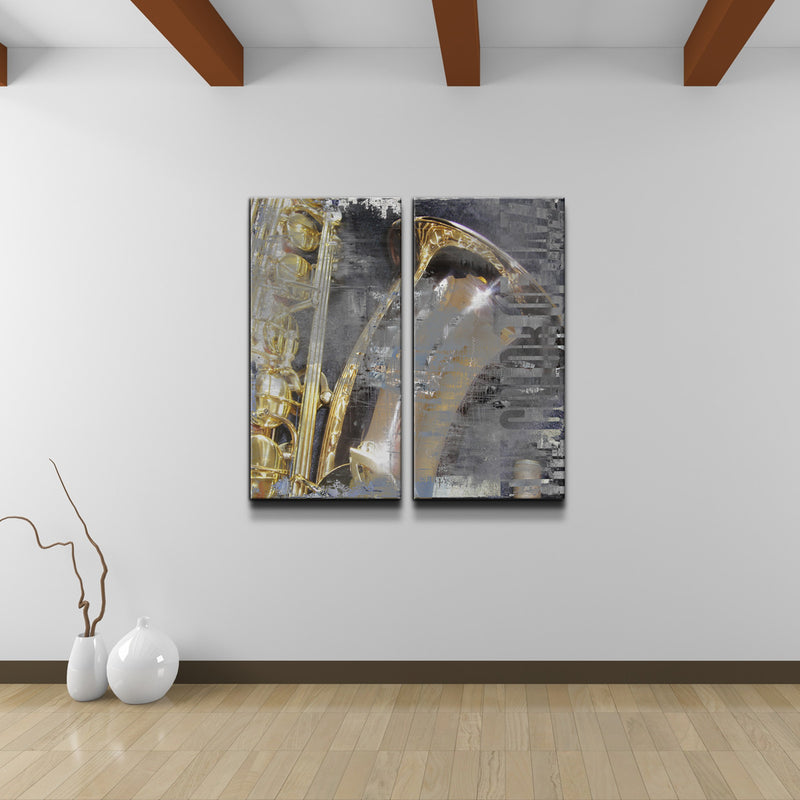 The Color of Jazz' 2 Piece Wrapped Canvas Wall Art