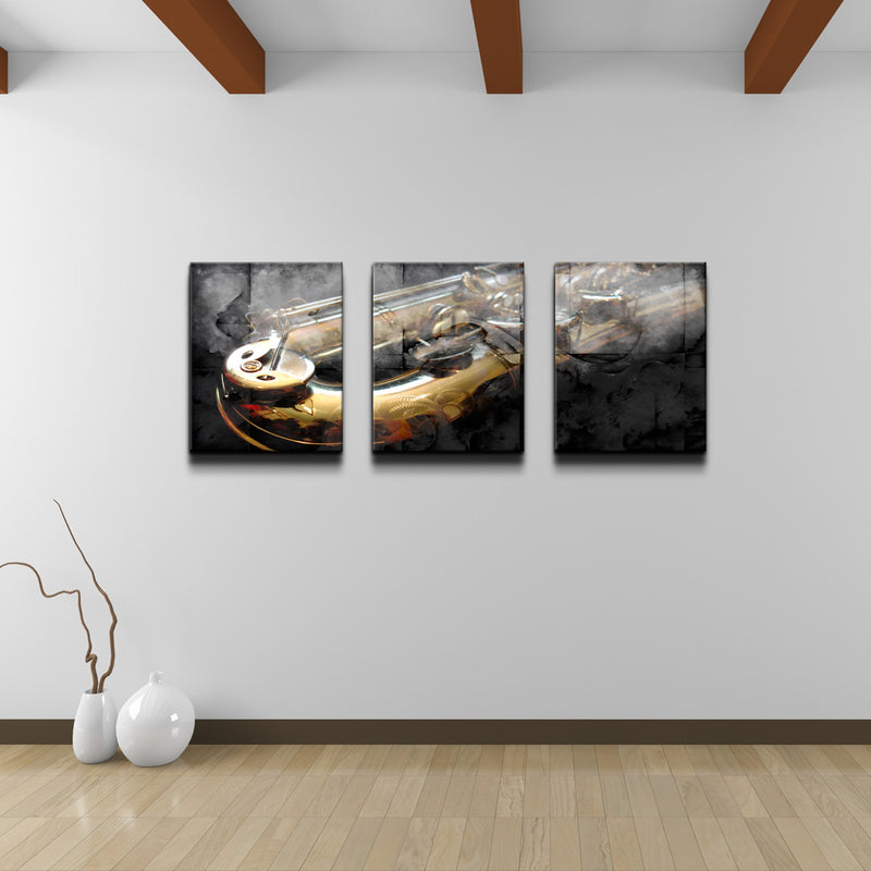 The Color of Jazz IX' 3 Piece Wrapped Canvas Wall Art