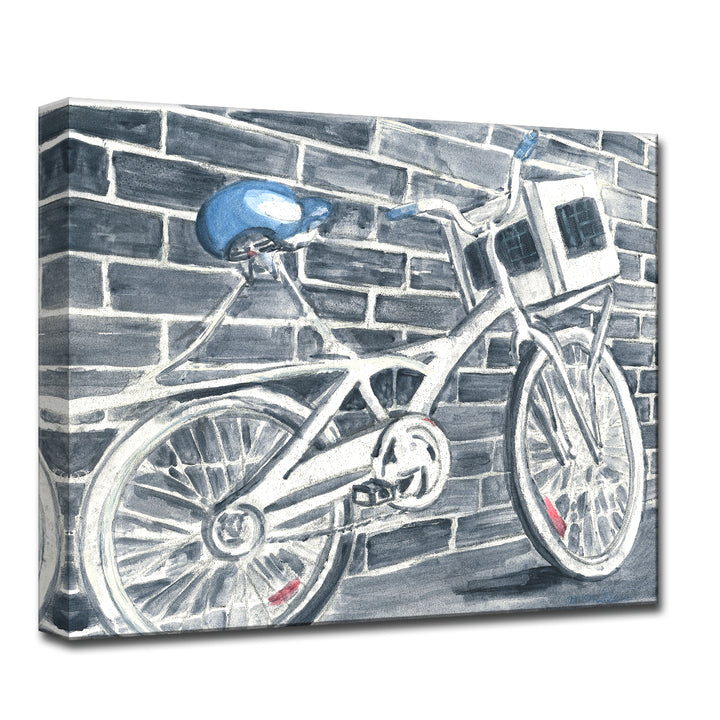 'Blue Bikeseat' Wrapped Canvas Wall Art