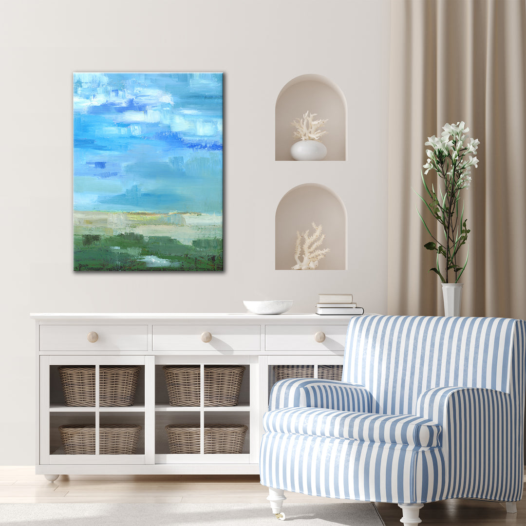 'Bright Blue I' Wrapped Canvas Wall Art