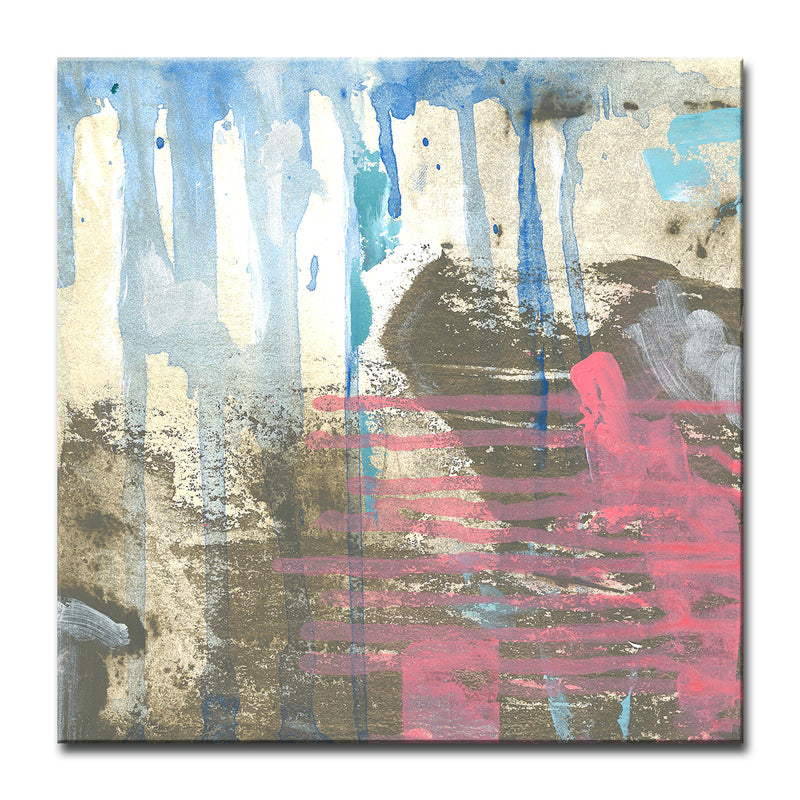 'Browns, Blues & Pink' Wrapped Canvas Wall Art