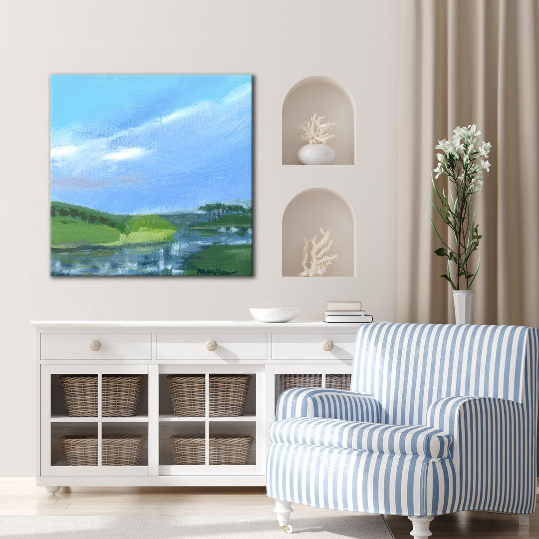 'Checkered Reflections' Wrapped Canvas Wall Art