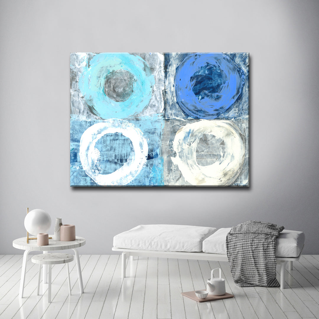 'Circular Squares' Wrapped Canvas Wall Art
