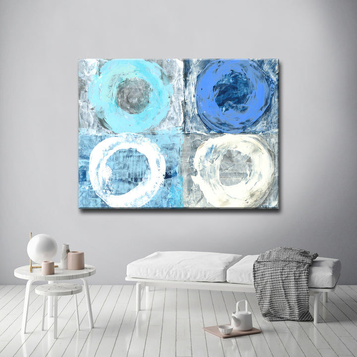 'Circular Squares' Wrapped Canvas Wall Art