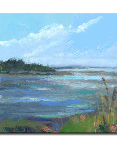 'Coral & Blues' Wrapped Canvas Wall Art