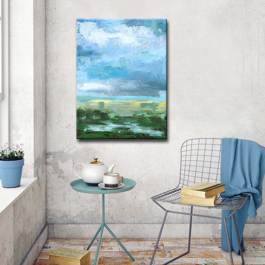 'Gray Blue Sky II' Wrapped Canvas Wall Art