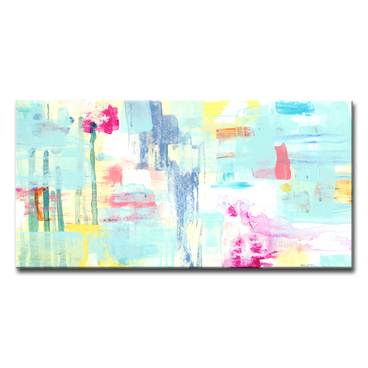 Multi Color Pattern' Coastal Abstract Wrapped Canvas Wall Art ...