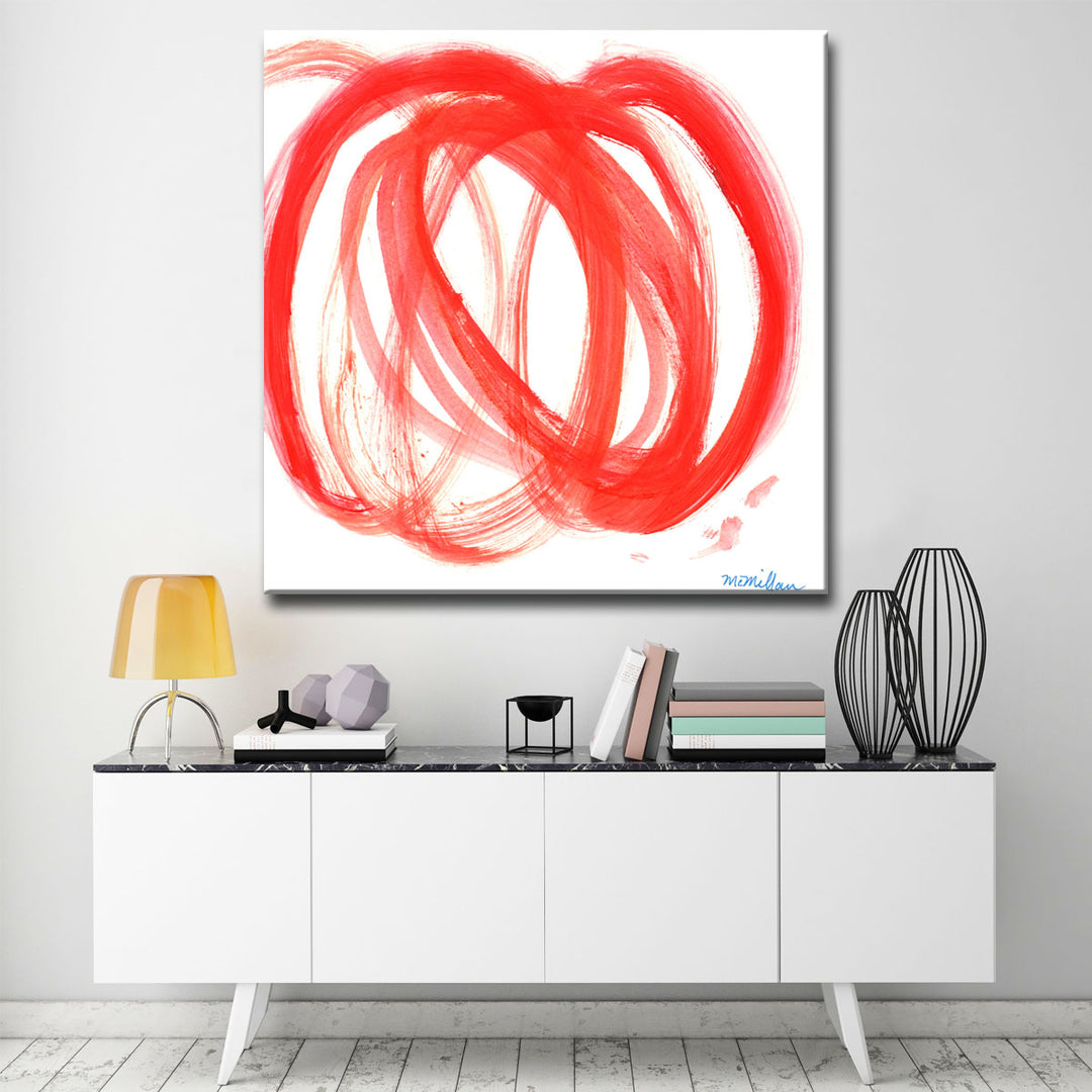 'Orange Swirl I' Wrapped Canvas Wall Art