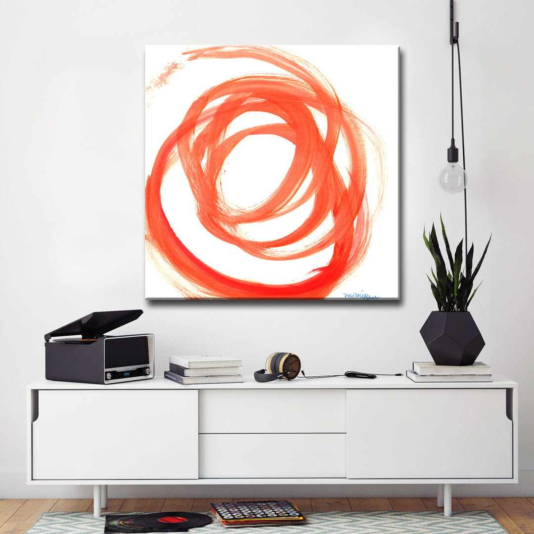 'Orange Swirl II' Wrapped Canvas Wall Art