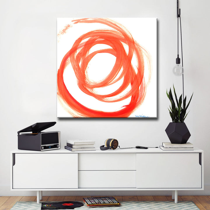 'Orange Swirl II' Wrapped Canvas Wall Art