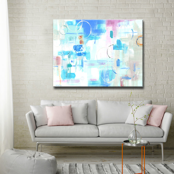 'Silver Circles' Wrapped Canvas Wall Art