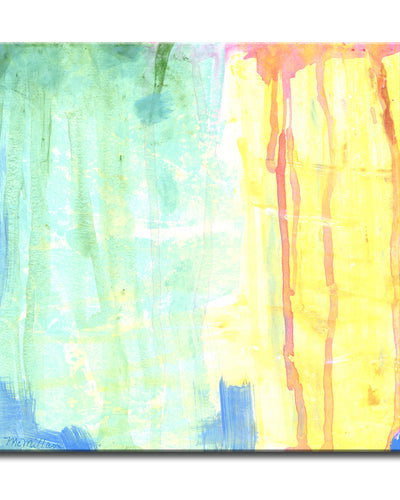 'Soft Green & Yellow' Wrapped Canvas Wall Art