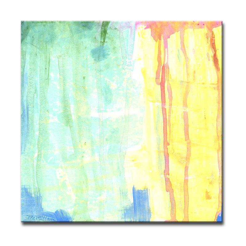 'Soft Green & Yellow' Wrapped Canvas Wall Art