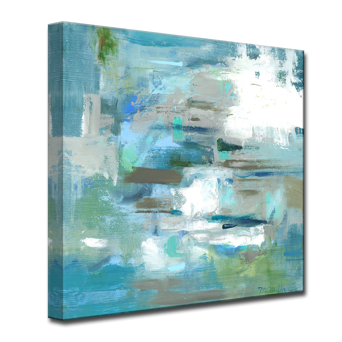 Tranquil Colors' Coastal Abstract Wrapped Canvas Wall Art – Ready2HangArt