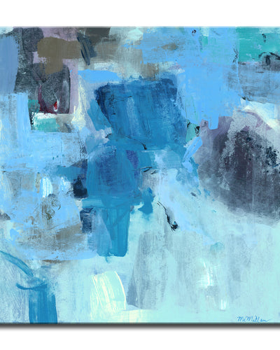 'Warm Blues' Wrapped Canvas Wall Art
