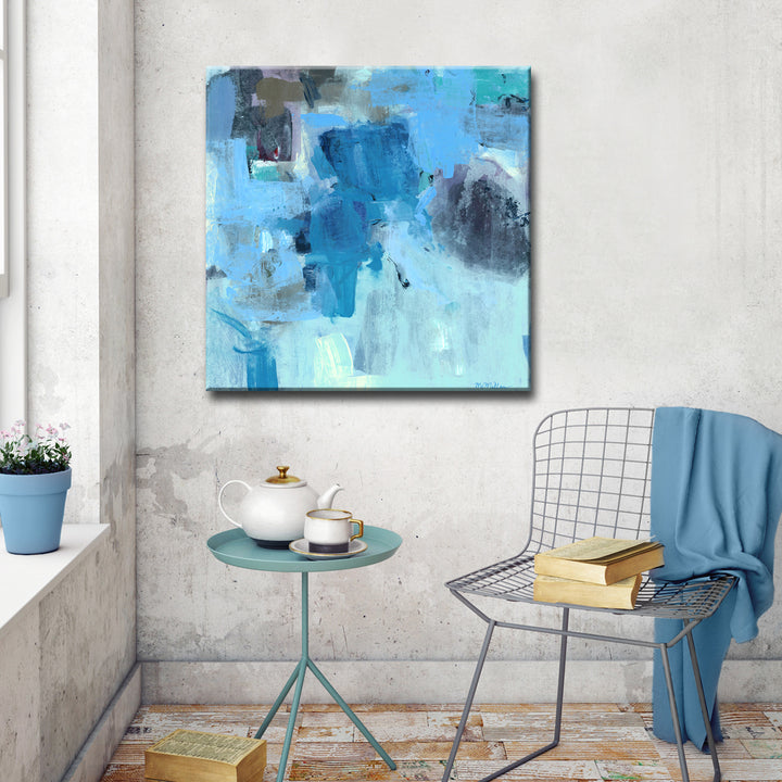 'Warm Blues' Wrapped Canvas Wall Art