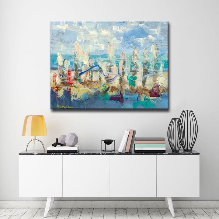 'Colorful Shoreline' Wrapped Canvas Wall Art