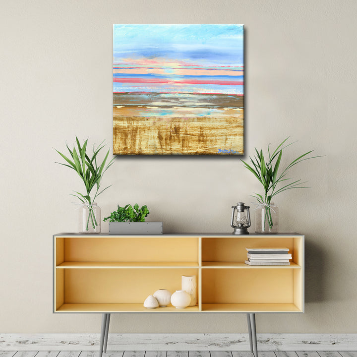 'Red Horizon' Wrapped Canvas Wall Art