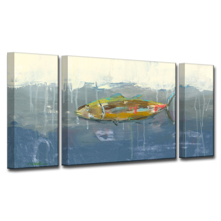 'Tuna in Water' Wrapped 3-Piece Canvas Set