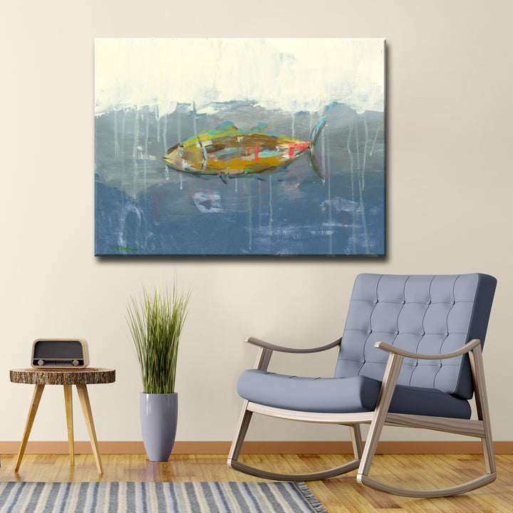 'Tuna in Water' Wrapped Canvas Wall Art