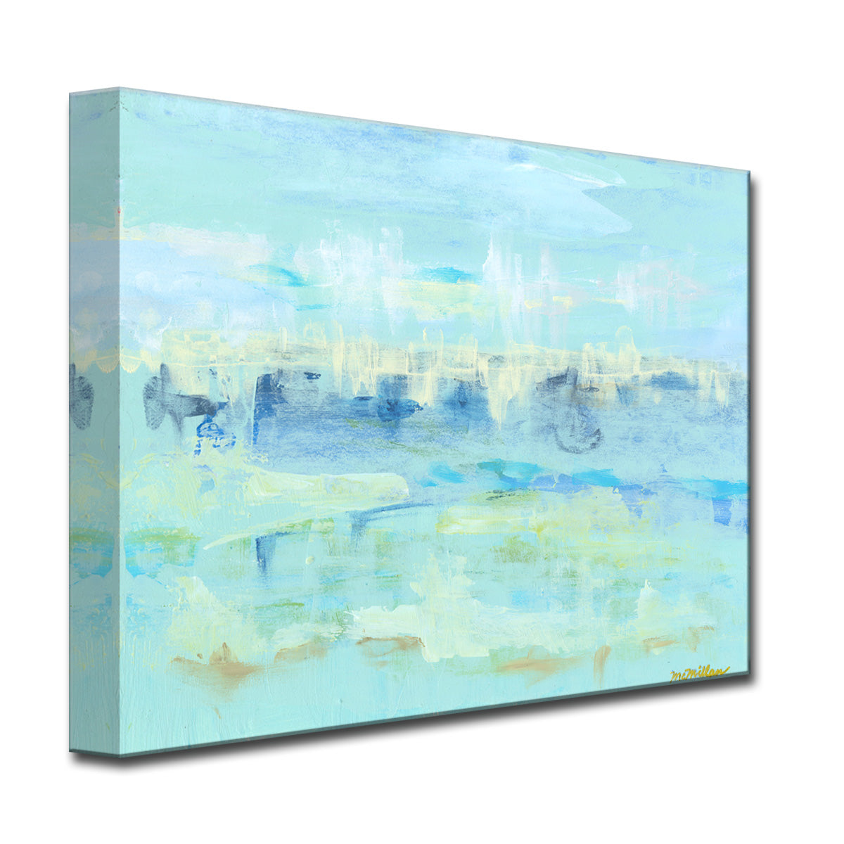 Water Hints' Coastal Abstract Wrapped Canvas Wall Art – Ready2HangArt