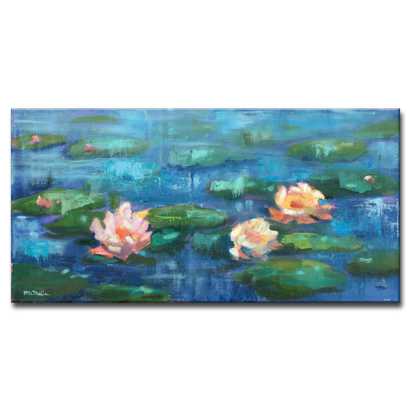 'Water Lillies in Color' Wrapped Canvas Wall Art