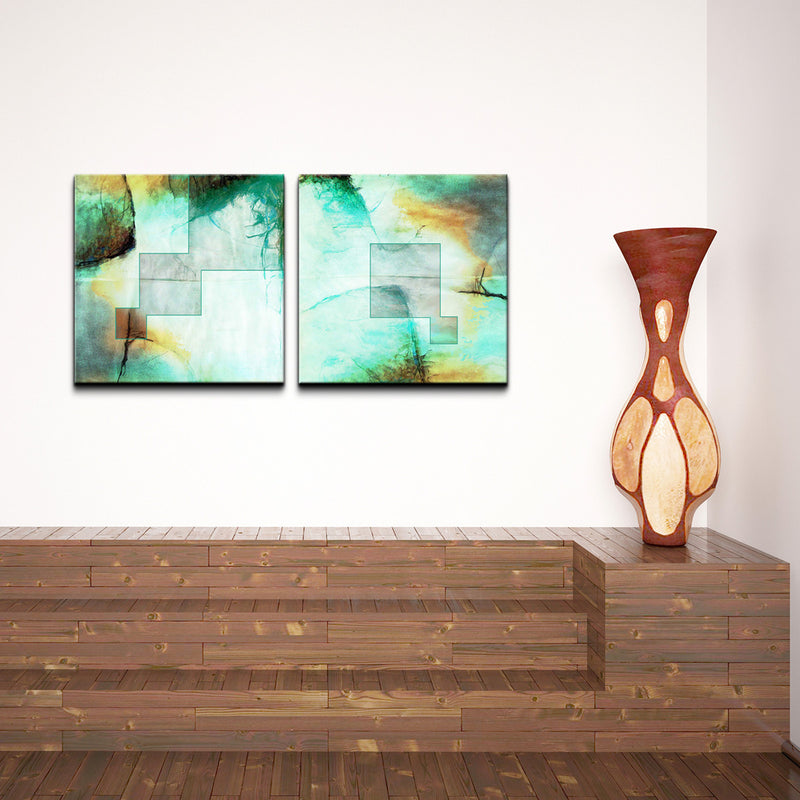 'Abstract' 2-Piece Wrapped Canvas Wall Art Set