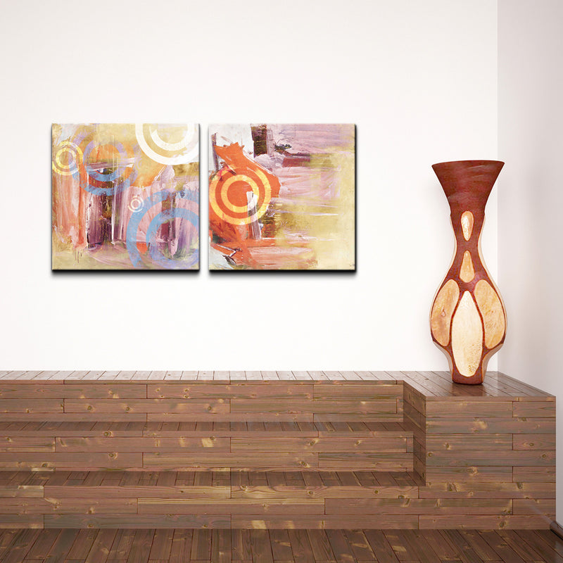 'Abstract' 2-Piece Wrapped Canvas Wall Art Set