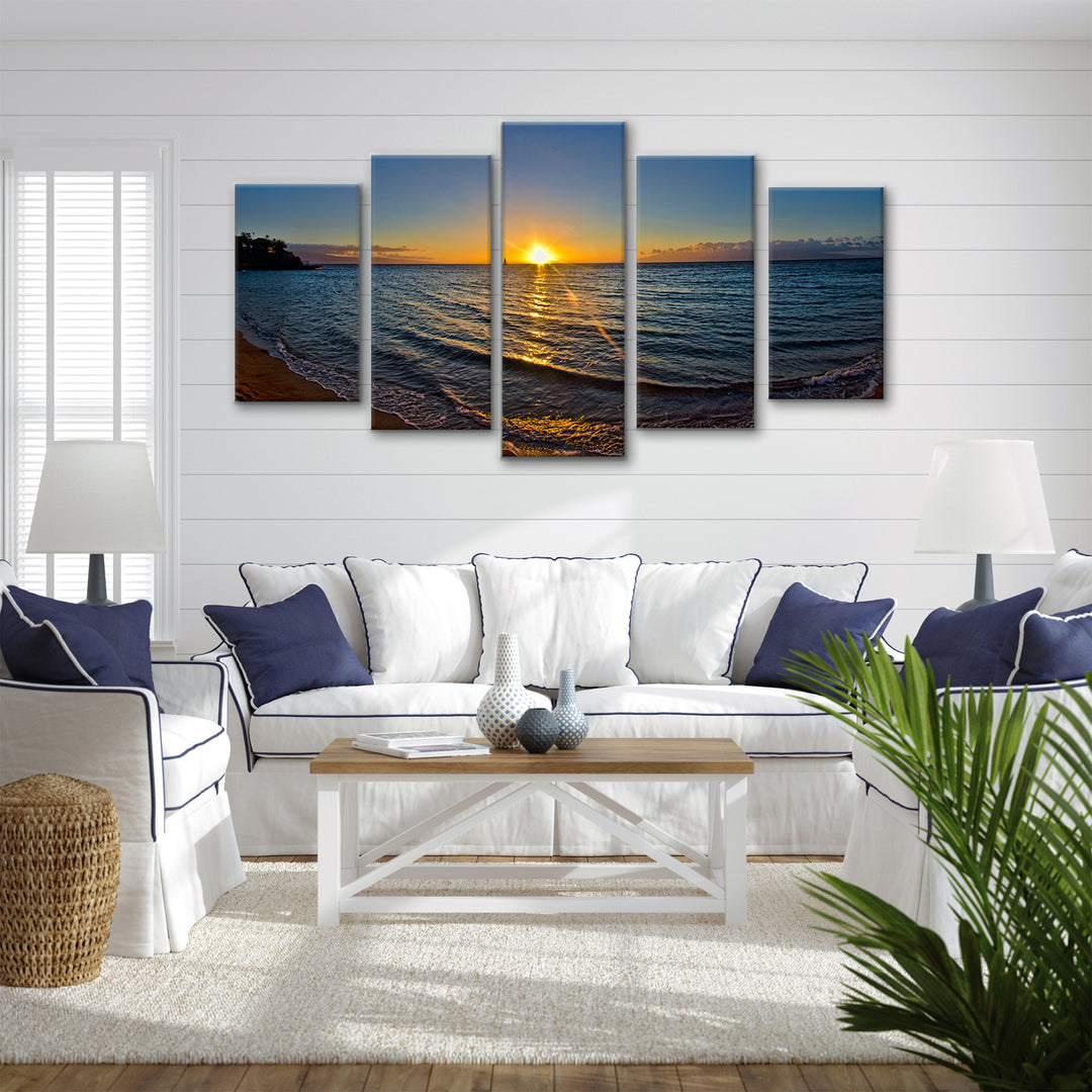 'Sun Rise' 5-Piece Wrapped Canvas Wall Art Set