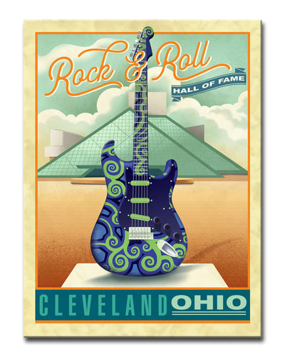Rock & Roll- Cleveland' Wrapped Canvas Wall Art