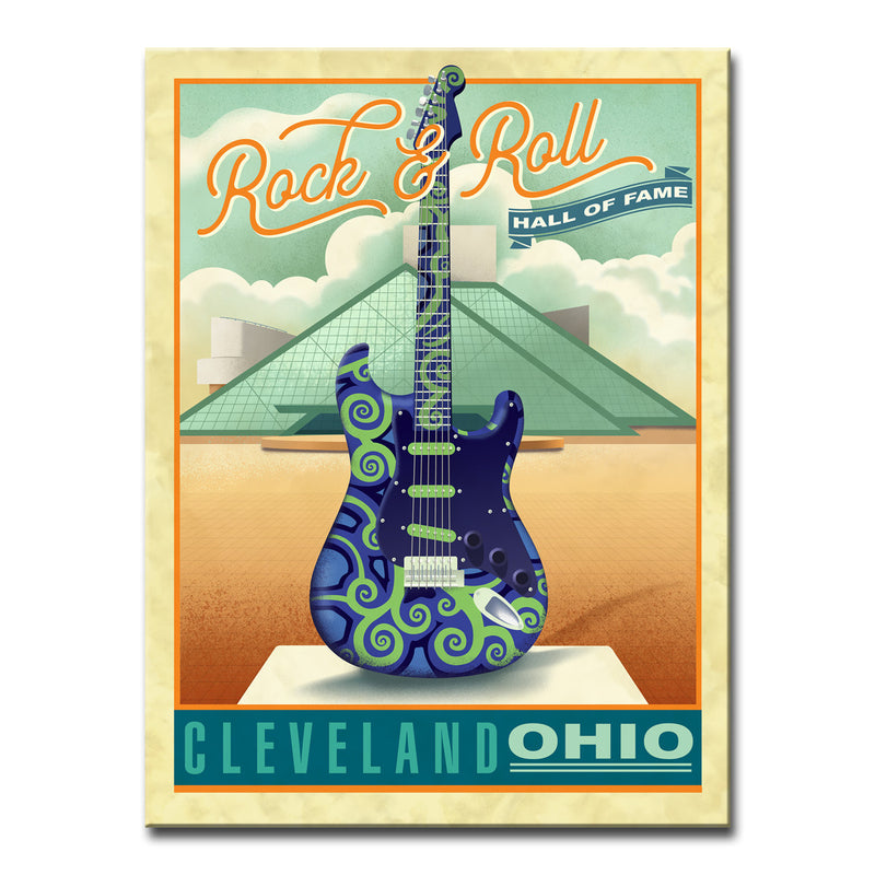 Rock & Roll- Cleveland' Wrapped Canvas Wall Art