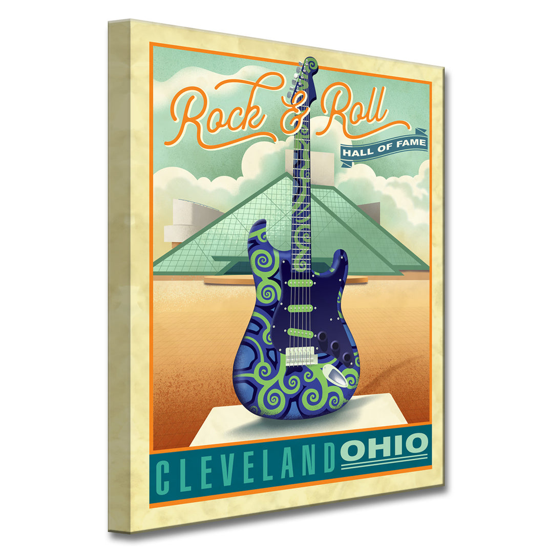 Rock & Roll- Cleveland' Wrapped Canvas Wall Art