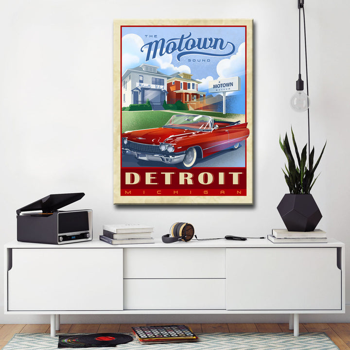 Motown - Detroit' Wrapped Canvas Wall Art